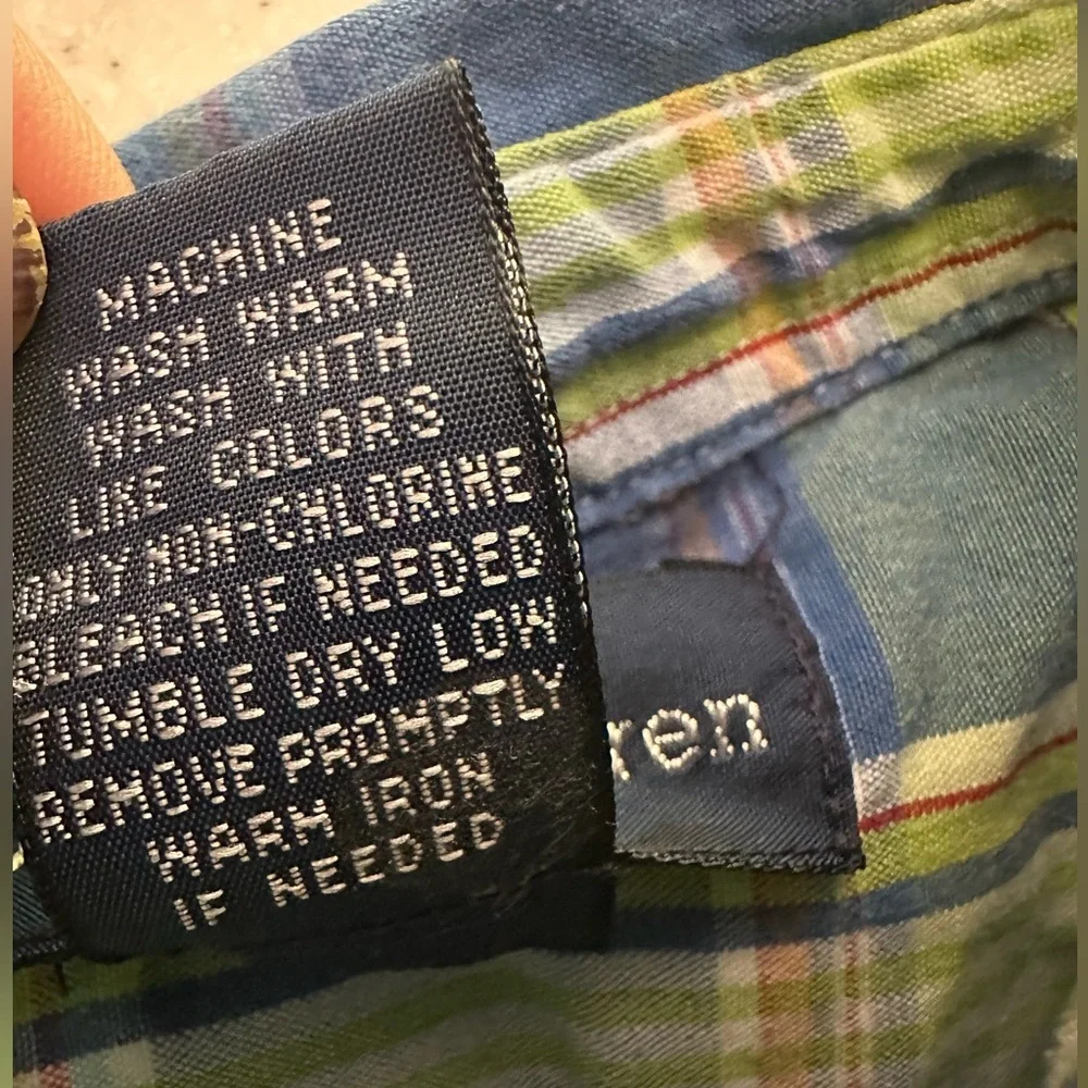 Ralph Lauren Blue & Green Plaid Button Down Shirt. Baby Boy Size 9M. Preppy Cute